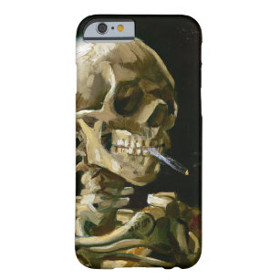 Coque Barely There iPhone 6 Tête de Gogh d'un squelette avec une cigarette