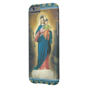Coque Barely There iPhone 6 Vierge Madonna Mary avec le lis de Jésus d'enfant