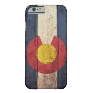 Coque Barely There iPhone 6 Vieux drapeau en bois du Colorado