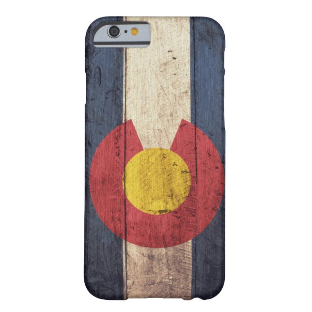 Coque Barely There iPhone 6 Vieux drapeau en bois du Colorado (Dos)
