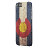 Coque Barely There iPhone 6 Vieux drapeau en bois du Colorado (Dos gauche)