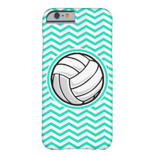 Coque Barely There iPhone 6 Volleyball ; Aqua Chevron vert