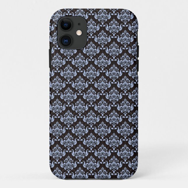 Coque Blue Damask iPhone 11 (Dos)