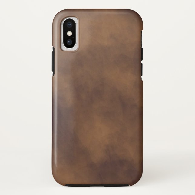 Coque Brown en cuir pour iPhone X (Dos)