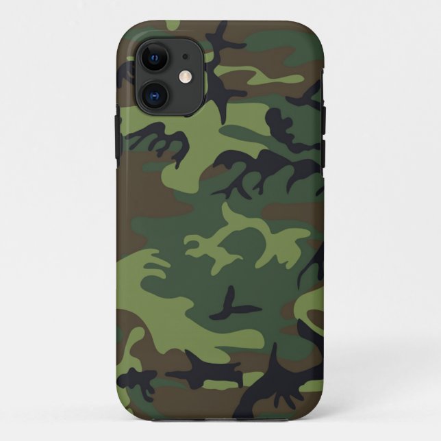 Coque Camo Vert iPhone 5S avec ID, Détenteur de ca (Dos)