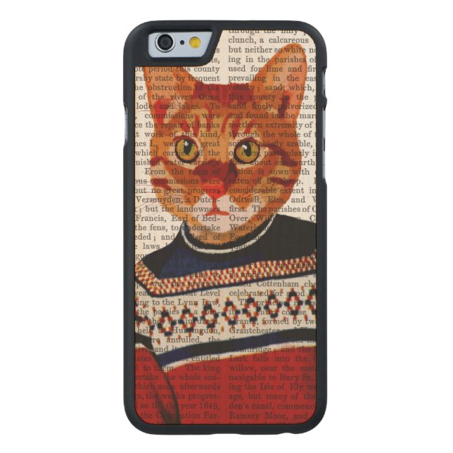 Coque Carved En Bois Pour iPhone Chat en Sweat de ski 2 (Dos)
