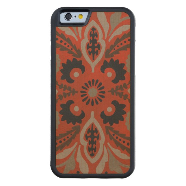 Coque Carved En Bois Pour iPhone Cinnabar Suzani II (Dos)