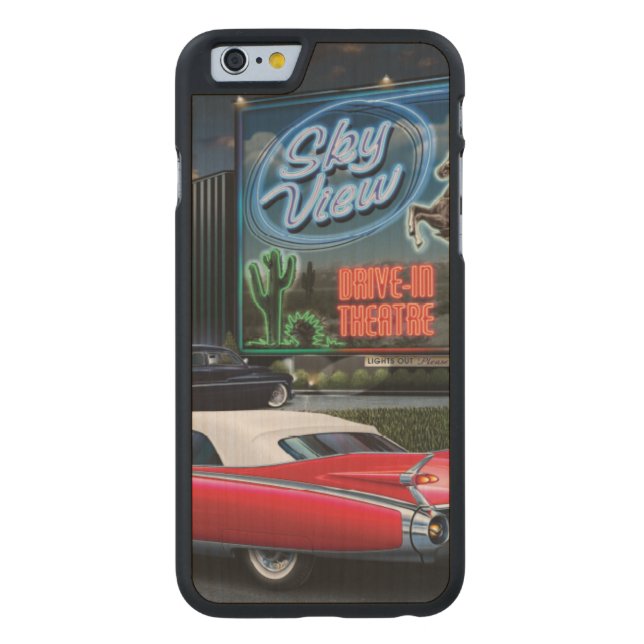 Coque Carved En Bois Pour iPhone Commande de Skyview dedans (Dos)