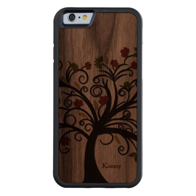 Coque Carved En Bois Pour iPhone Coque de l'arbre d'automne Wooden iPhone 6 (Dos)