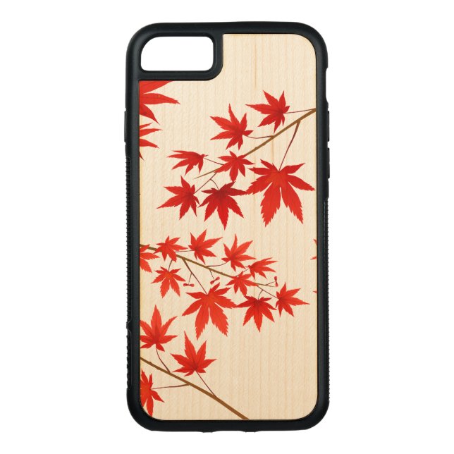Coque Carved En Bois Pour iPhone Feuille d'érable (Dos)