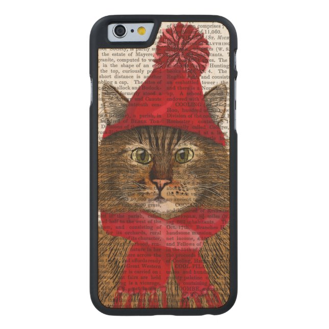 Coque Carved En Bois Pour iPhone Maine Coon (Dos)