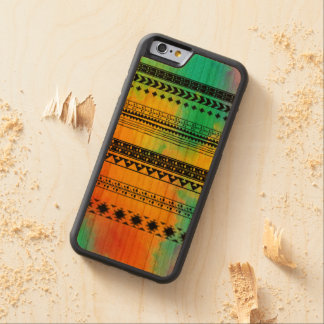 Coque Pare-chocs En Cerisier iPhone 6 Teignez en nouant le motif tribal