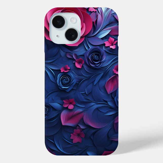 Coque Case-Mate iPhone 3d texture florale coque iphone mockup (Verso)