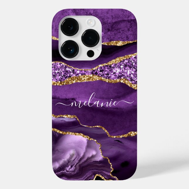 Coque Case-Mate iPhone Agate Violet violet or Étincelle Nom coque iphone (Verso)