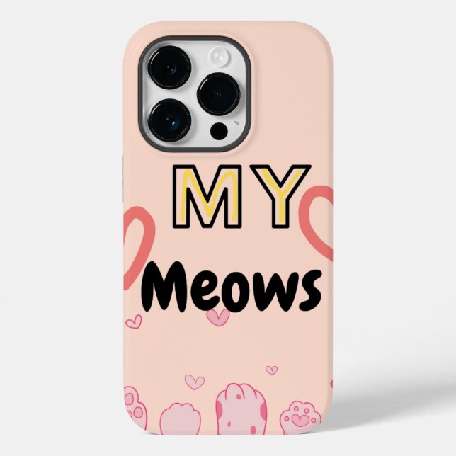 Coque Case-Mate iPhone Apple iphone 14pro coque pattes kitty (Verso)