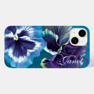 Coque Case-Mate iPhone Aqua floral de pensée votre coque iphone nommé