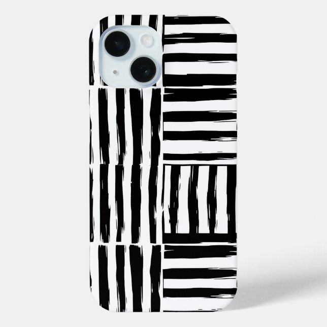 Coque Case-Mate iPhone Art brosse monochrome iPhone 15 Coque (Verso)