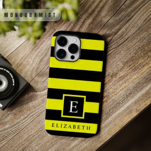 Coque Case-Mate iPhone Bandes de couleur noir jaune néon personnalisables