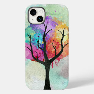 Coque Case-Mate iPhone Belles couleurs pastel arbre Peinture à l'huile Ab