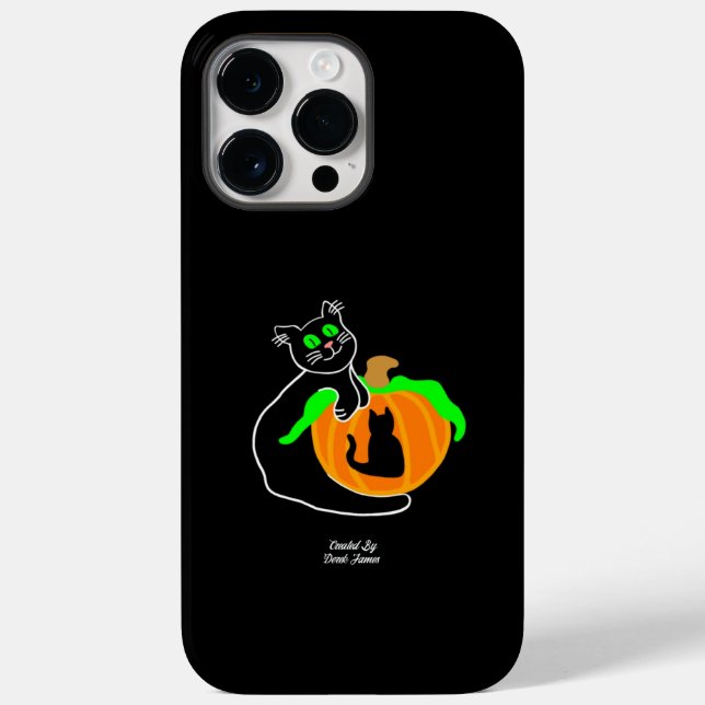 Coque Case-Mate iPhone Black Cat Citrouille Apple iPhone 14 Pro Max Coque (Verso)