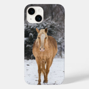 Coque Case-Mate iPhone Blonde Horse Walk Dans Le coque iphone De Neige