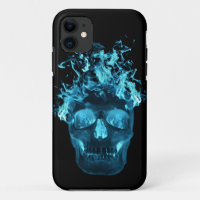 Blue Flame Skull iPhone 5G Coque