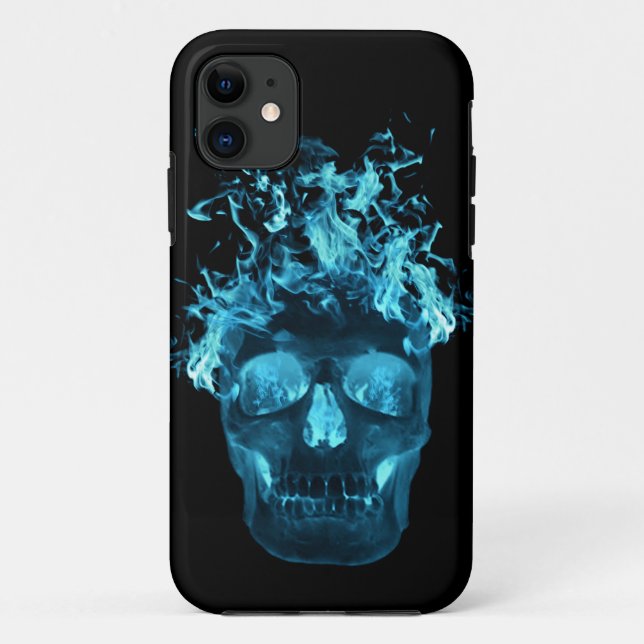 Coque Case-Mate iPhone Blue Flame Skull iPhone 5G Coque (Dos)