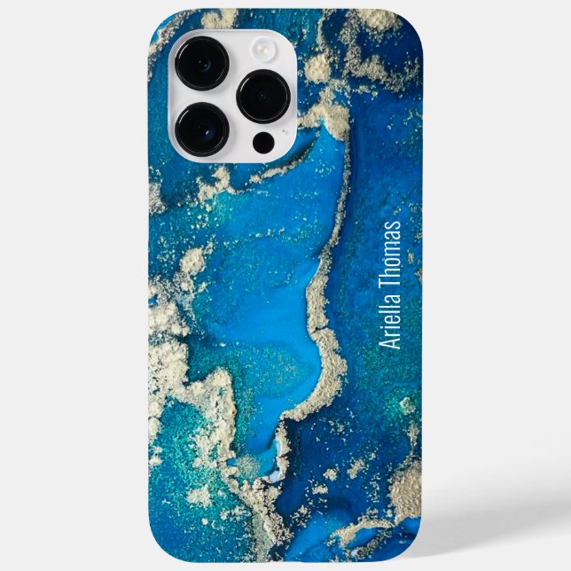 Coque Case-Mate iPhone Blue Gold iPhone 14 Pro Max Coque (Verso)