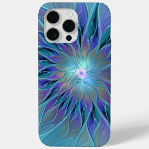 Coque Case-Mate iPhone Blue Purple Flower Dream Abstrait Fractal Art