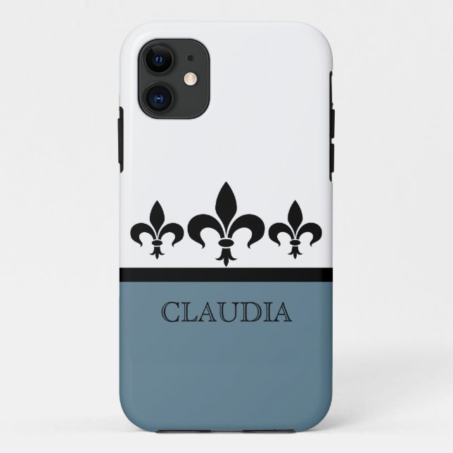 Coque Case-Mate iPhone Blue Swanky Fleur De Lis BT iPhone 5 Coque (Dos)