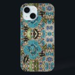 Coque Case-Mate iPhone bohemian girly chic silver turquoise blue flower<br><div class="desc">bohemian girly chic silver turquoise blue flower home accessories. The rhinestone design details are simulated in the artwork.
 No actual rhinestones will be used in the making of this product.</div>