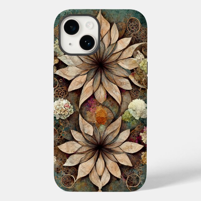 Coque Case-Mate iPhone Boho chic coque iphone de mandala floral (Verso)