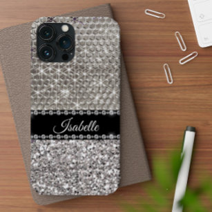 Coque Case-Mate iPhone Boule de glam étincelante en argent Métal personna