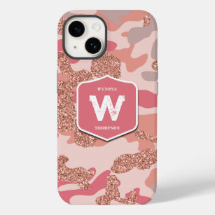 Coque Case-Mate iPhone Camouflage Rose Gold Blush Pink Camo Motif de l'ar