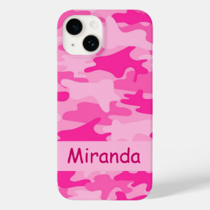 Coque Case-Mate iPhone Camouflage rose Nom Personnalisé