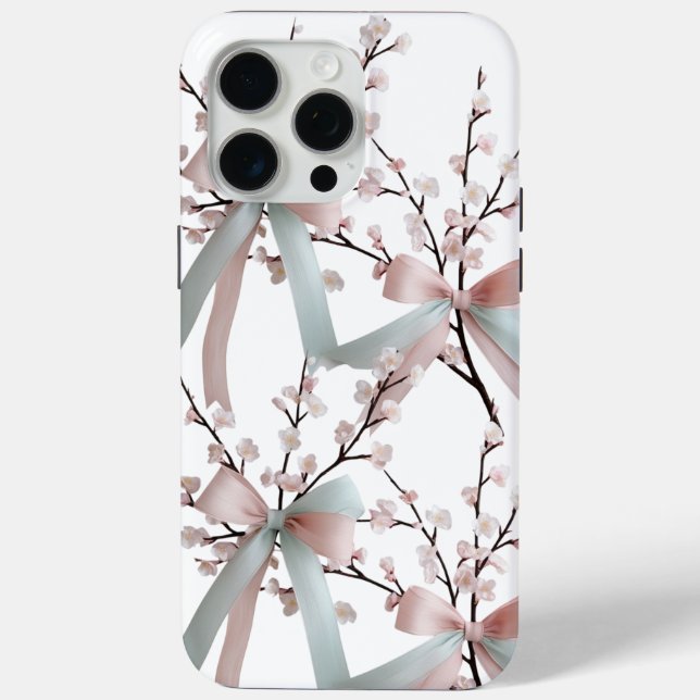 Coque Case-Mate iPhone Cherry Blossom Pastel Bow iPhone 15 Pro Max Coque (Verso)