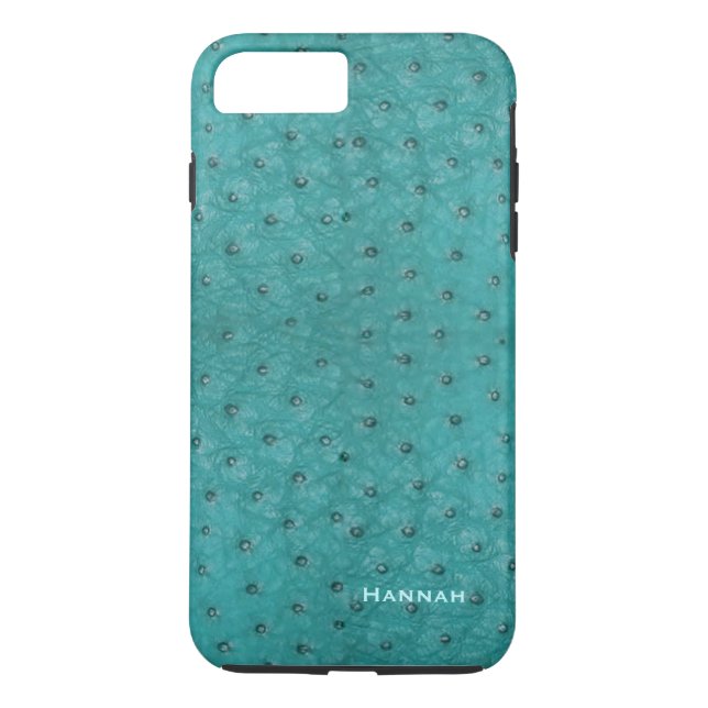 Coque Case-Mate iPhone Chic Aqua Ostrich Leather Look iPhone 7 Plus Coque (Dos)