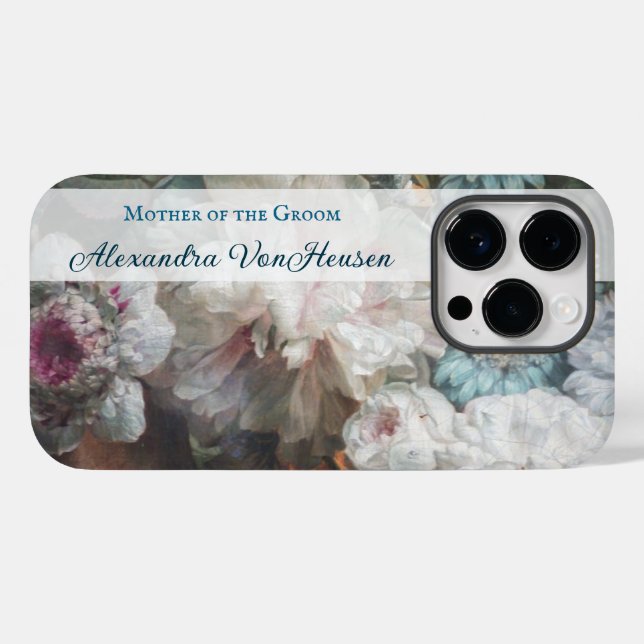 Coque Case-Mate iPhone Chic Floral Mère du Groom iPhone / coque ipad (Verso (horizontal))