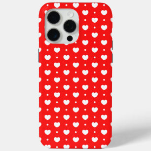 Coque Case-Mate iPhone Chic Red White Hearts Girl iPhone 15 Coque