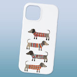 Coque Case-Mate iPhone Chiens de Dachshund<br><div class="desc">Petits chiens de saucisse Dachshund mignons et fantaisistes,  chiens plus édulcorés,  doxies ou quoi que ce soit d'autre que vous aimez les appeler.Art original de Nic Squirrell.</div>