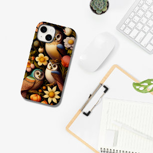 Coque Case-Mate iPhone Chouettes et fleurs   Moderne Haeckel