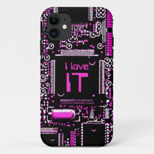 Coque Case-Mate iPhone Circuit rose "I love IT" iPhone 5 coque