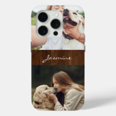Coque Case-Mate iPhone Collage photo de chien Bois rustique, (Back)