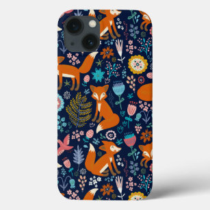 Coque Case-Mate iPhone Colorful Flowers & Foxes Pattern