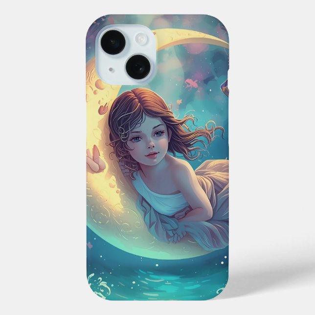 Coque Case-Mate iPhone Conception de coque iPhone Dreamy Moon Girl | Bébé (Verso)