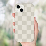 Coque Case-Mate iPhone Contrôle rétro beige<br><div class="desc">Boho tendance damier imprimé étui téléphonique dans les tons beige clair et ivoire. Utilisez les outils de conception pour ajouter votre propre monogramme,  nom ou autre texte,  ou changer la couleur arrière - plan pour créer une couverture de périphérique unique d'un type particulier.</div>