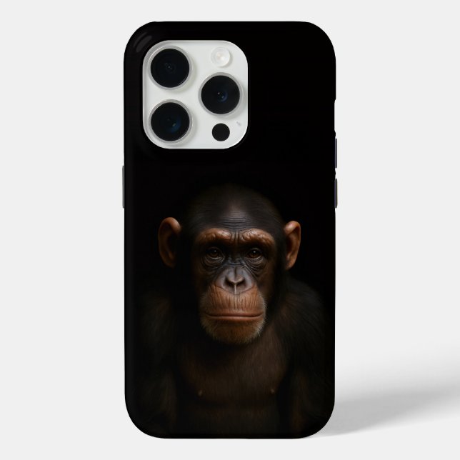 Coque Case-Mate iPhone Coque Black 4 Luxe pour iPhone 15 Pro Mate, Chimpa (Verso)