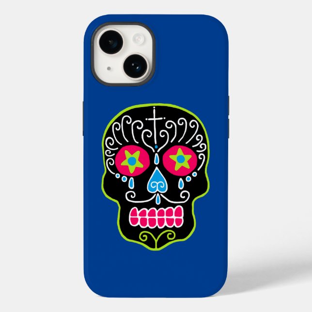 Coque Case-Mate iPhone Coque de crâne de sucre noir coque iphone de maté (Verso)