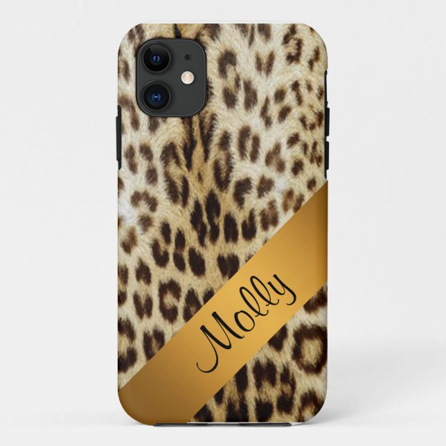 Coque Case-Mate iPhone Coque d'or Leopard Monogramme iPhone 5 (Dos)
