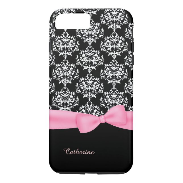 Coque Case-Mate iPhone coque Girly Black & White Damask iPhone 7 Plus (Dos)